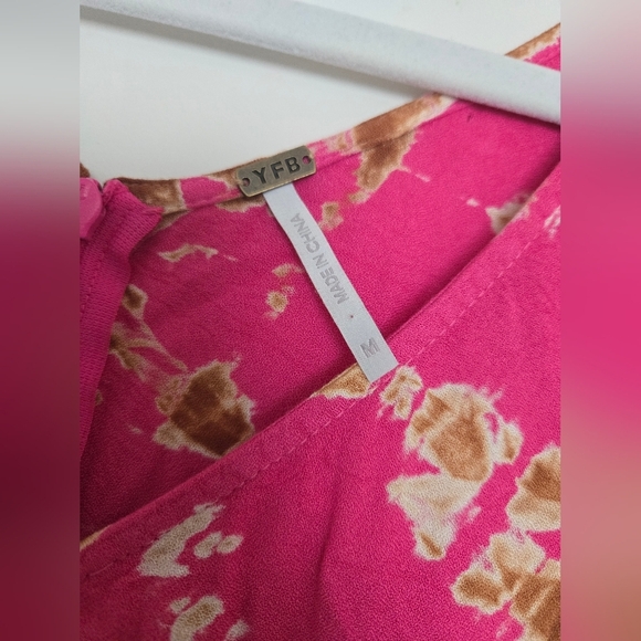 Young Fabulous & Broke Pink and Gold Sleeveless Maxi Dress | size M - Picture 3 of 7